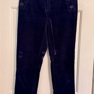 Loft Women's Navy Crushed Velvet pants